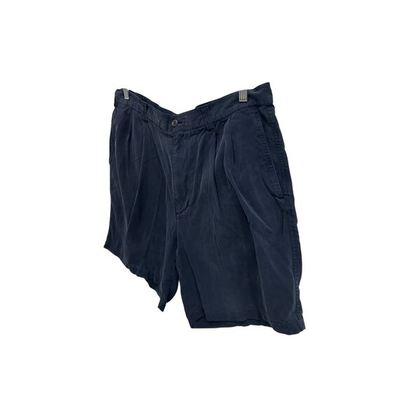 Carroll & Palmer Navy Blue Pleated Silk Mens Shorts Size 38 - Picture 3 of 9